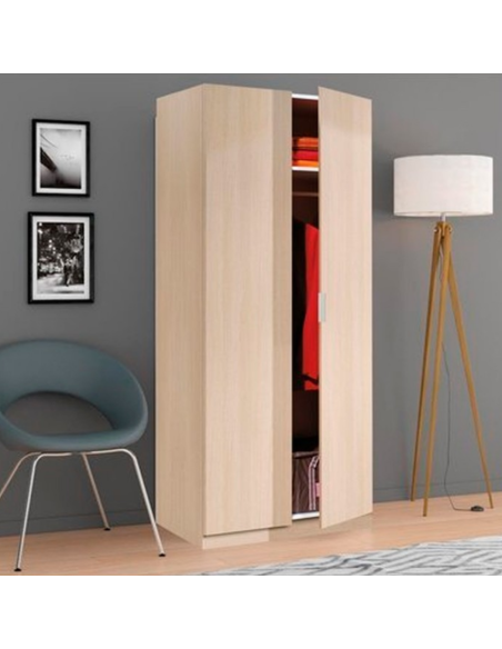 ARMARIO ROPERO LOW COST 2 PUERTAS ROBLE