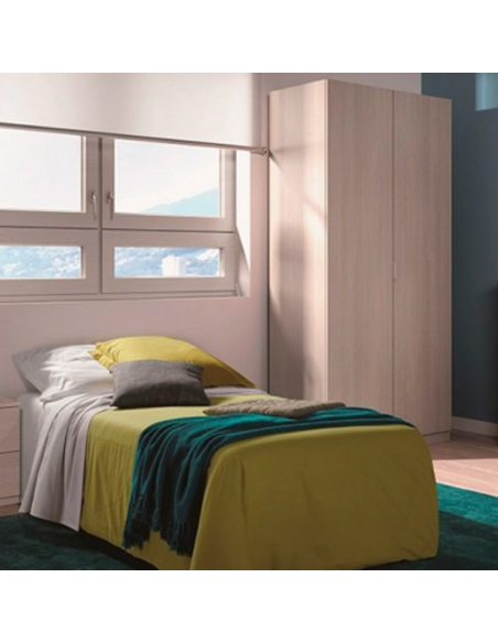 ARMARIO ROPERO LOW COST 2 PUERTAS ROBLE