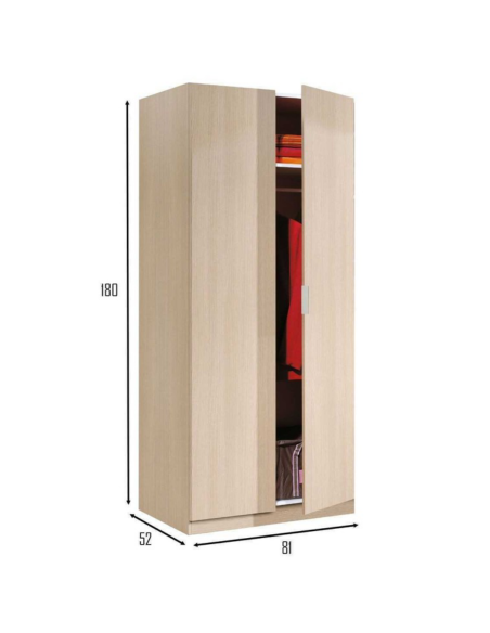 ARMARIO ROPERO LOW COST 2 PUERTAS ROBLE