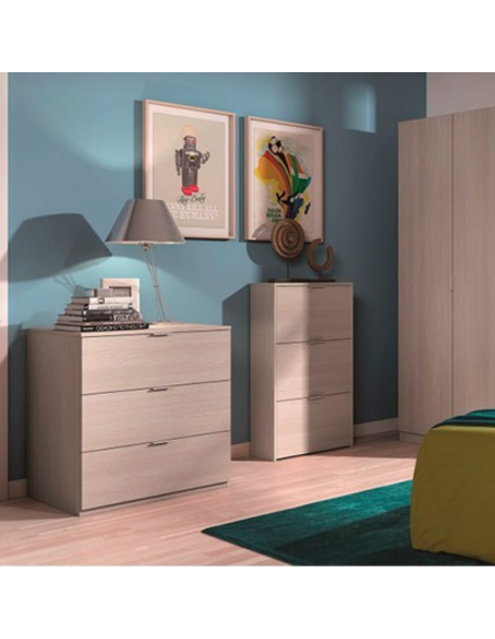 CÓMODA 3 CAJONES ROBLE