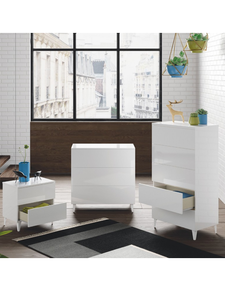 MESITA 2 CAJONES LOFT BLANCO