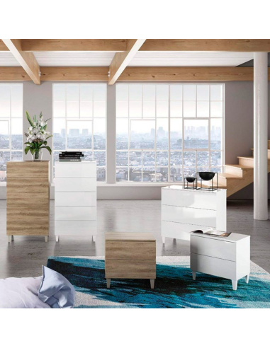 MESITA 2 CAJONES LOFT BLANCO
