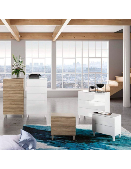 MESITA 2 CAJONES LOFT BLANCO