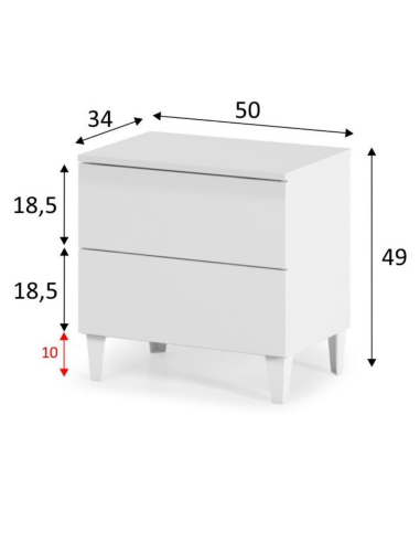 MESITA 2 CAJONES LOFT BLANCO