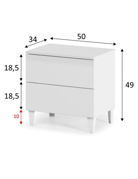 MESITA 2 CAJONES LOFT BLANCO