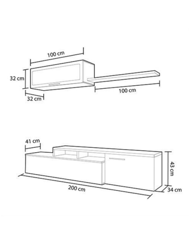 SALÓN TV ROBLE/BLANCO