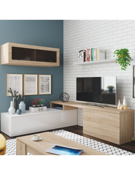 SALÓN TV ROBLE/BLANCO