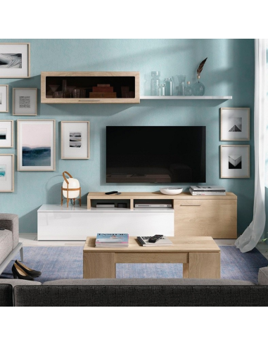 SALÓN TV ROBLE/BLANCO