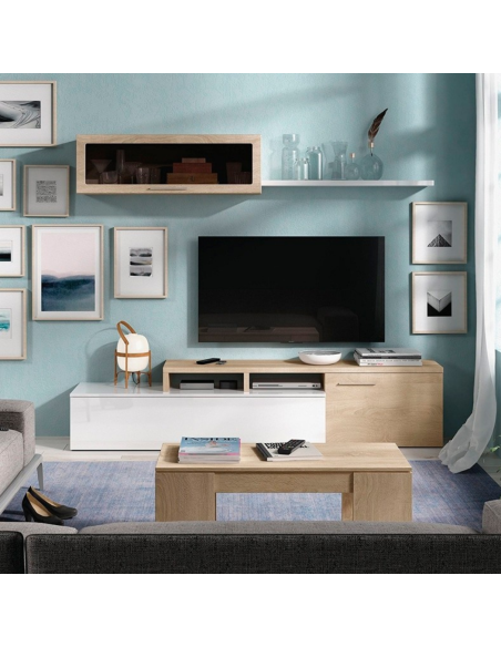 SALÓN TV ROBLE/BLANCO