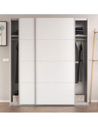 ARMARIO ROPERO 2 PUERTAS CORREDERAS BLANCO