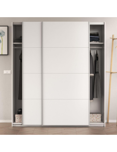 ARMARIO ROPERO 2 PUERTAS CORREDERAS BLANCO