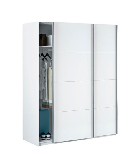 ARMARIO ROPERO 2 PUERTAS CORREDERAS BLANCO