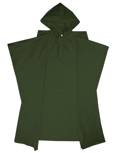 PONCHO de  lluvia capucha verde PVC 187 VELILLA