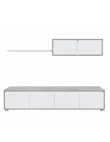 SALÓN TV BLANCO/CEMENTO GRIS