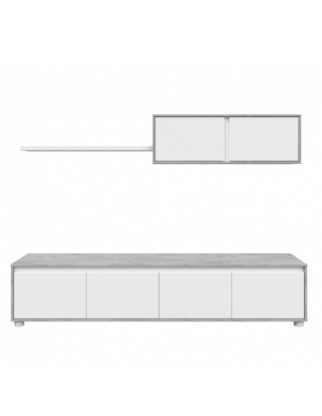 SALÓN TV BLANCO/CEMENTO GRIS