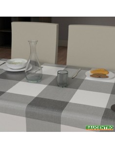 MANTEL CUADROS GRIS LINETTE