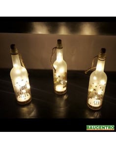 BOTELLA CRISTAL LED ORO 2