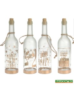 BOTELLA CRISTAL LED ORO