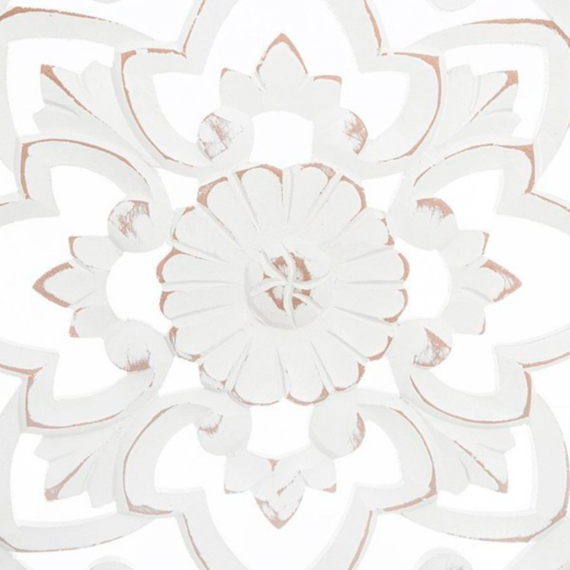 CUADRO TALLADO ARABESCO BLANCO