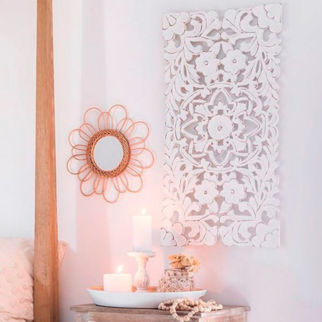CUADRO TALLADO ARABESCO BLANCO