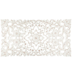 CUADRO TALLADO ARABESCO BLANCO