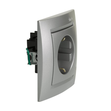 BASE ENCHUFE 2P+TT ALUMINIO SIMON15