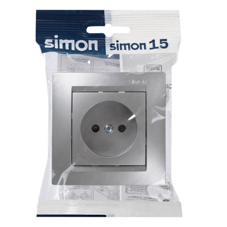 BASE ENCHUFE BIPOLAR ALUMINIO SIMON15