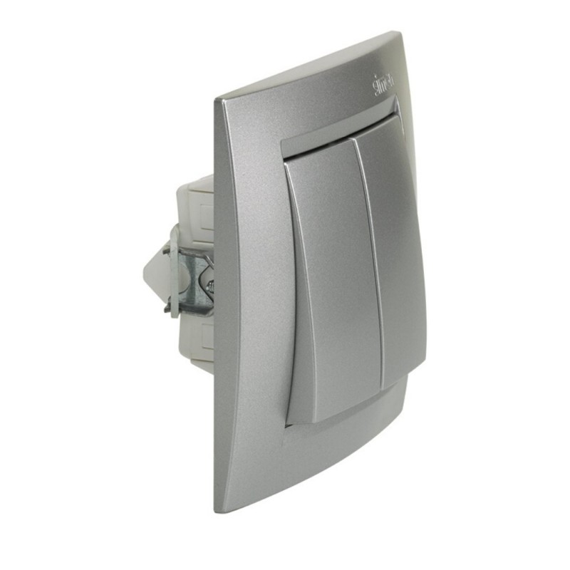 CONMUTADOR DOBLE ALUMINIO SIMON15