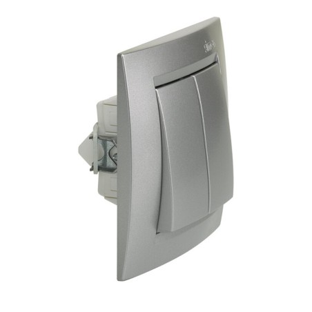 CONMUTADOR DOBLE ALUMINIO SIMON15