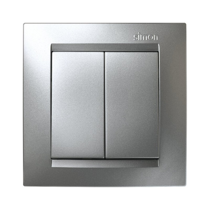 CONMUTADOR DOBLE ALUMINIO SIMON15