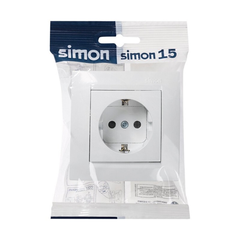 BASE ENCHUFE 2P+TT BLANCO SIMON15