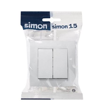 CONMUTADOR DOBLE BLANCO SIMON15