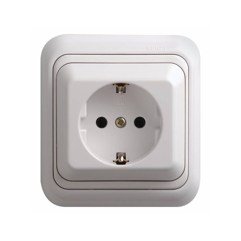 BASE ENCHUFE 2P+TT BLANCO  SUPERFICIE
