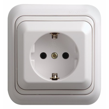 BASE ENCHUFE 2P+TT BLANCO  SUPERFICIE