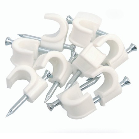 GRAPA DE CABLE REDONDO 2x1MM BLANCO