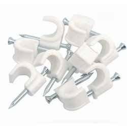 GRAPA DE CABLE REDONDO 3x1,5MM 100 UNIDADES BLANCO