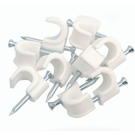 GRAPA DE CABLE REDONDO 3x1,5MM 100 UNIDADES BLANCO