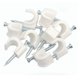 GRAPA DE CABLE REDONDO 3x2,5MM 100 UNIDADES BLANCO