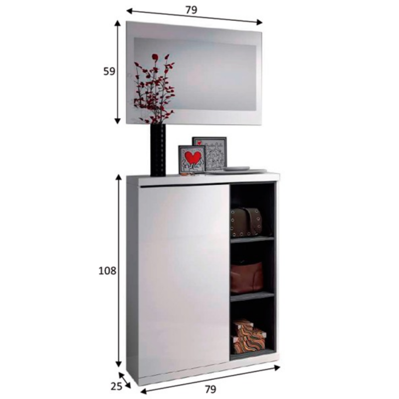 RECIBIDOR ZAPATERO ADHARA BLANCO