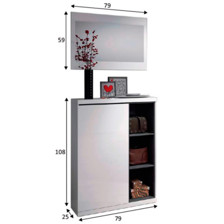 RECIBIDOR ZAPATERO ADHARA BLANCO