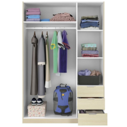 ARMARIO ROPERO LOW COST 3 PUERTAS + 3 CAJONES ROBLE 2