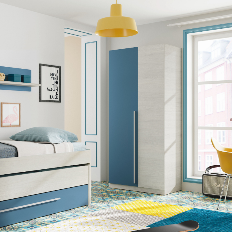ARMARIO ROPERO JUVENIL AZUL