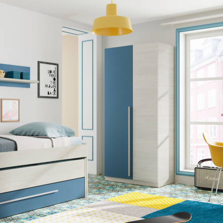 ARMARIO ROPERO JUVENIL AZUL