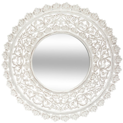 ESPEJO ESCULPIDO CALADOS BLANCO