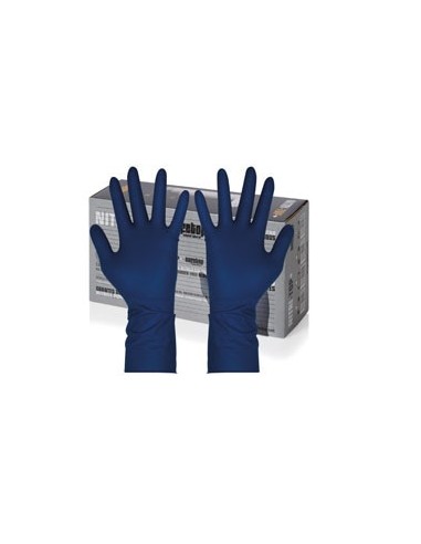 GUANTE DESECHABLE AZUL CAUCHO SIN POLVO SAFETOP