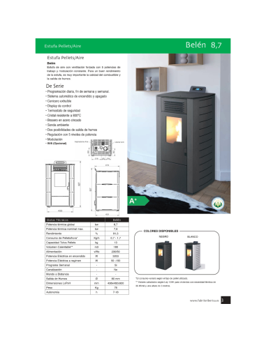 ESTUFA PELLETS 8,7 Kw.BELÉN NEGRO