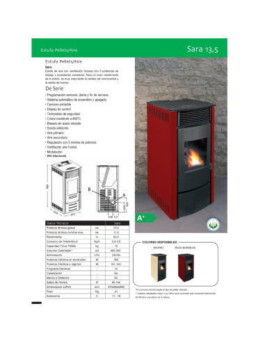 ESTUFA PELLETS 13,5 KW SARA BURDEOS