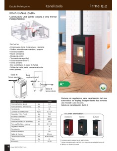 ESTUFA PELLETS CANALIZABLE 9,2 KW IRMA BURDEOS 2