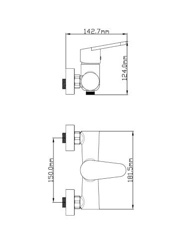 GRIFO MONOMANDO DUCHA BIDASOA NEGRO