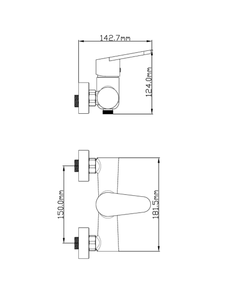 GRIFO MONOMANDO DUCHA BIDASOA NEGRO